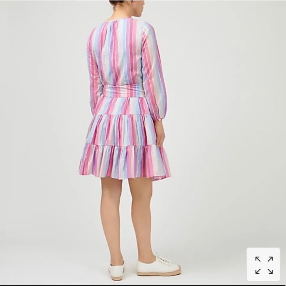 NWT J.Crew Belted Button-Up Dress in Pastel Stripe‎